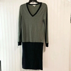 Lacoste Size S Long Sleeve Striped Eclipse  Donna Sweater Dress